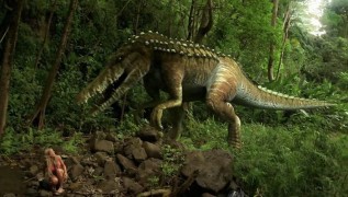 Кадр з фільму Динокрок проти динозавра